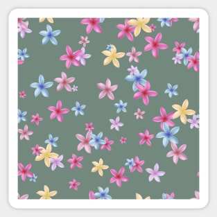 Gentle pattern with pink tropical flowers Sticker